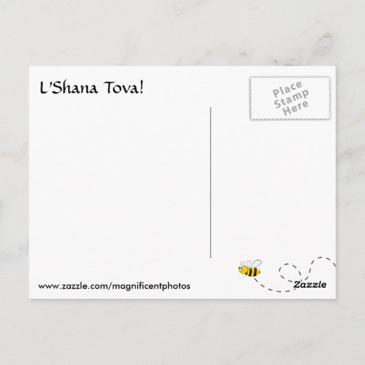 Honeybee Apple Rosh HaShana Briefkaart (Achterkant)