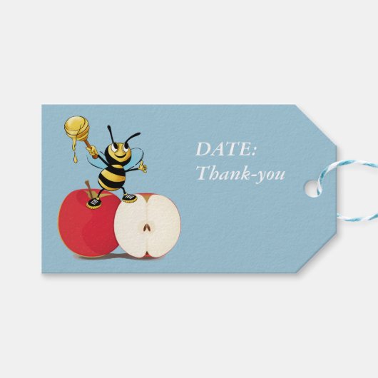 Honeybee Apple Rosh HaShana Cadeaulabel (Voorkant (Horizontaal))
