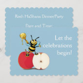 Honeybee Apple Rosh HaShana Kaart (Voorkant / Achterkant)