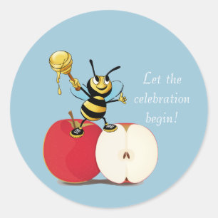 Honeybee Apple Rosh HaShana Ronde Sticker