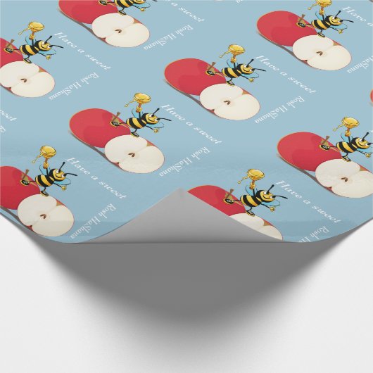 Honeybee Apple Rosh HaShana Wrapping Paper Cadeaupapier (Hoek)