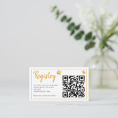 Honeybee Baby shower Gift Registry QR-code Informatiekaartje (Staand voorkant)
