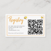 Honeybee Baby shower Gift Registry QR-code Informatiekaartje (Voorkant)