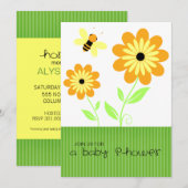Honeybee Baby Shower-uitnodigingen Kaart (Voorkant / Achterkant)