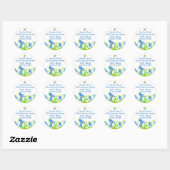 Honeybee Bluebells Wildflower Retouradres Ronde Sticker (Vel)