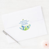 Honeybee Bluebells Wildflower Retouradres Ronde Sticker (Envelop)