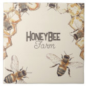 HoneyBee Boerderij Honingraat Bijen | Keramische T Tegeltje (Voorkant)