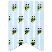 Honeybee Bumblebee Honeycomb Blue Boy Baby shower Vlaggetjes (Eerste vlag)