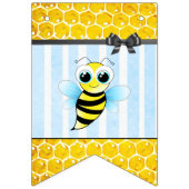 Honeybee Bumblebee Honeycomb Blue Boy Baby shower Vlaggetjes (Derde vlag)