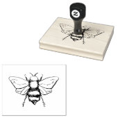 Honeybee Bumblebee Illustratie gepersonaliseerd Rubberstempel (Gestempeld)