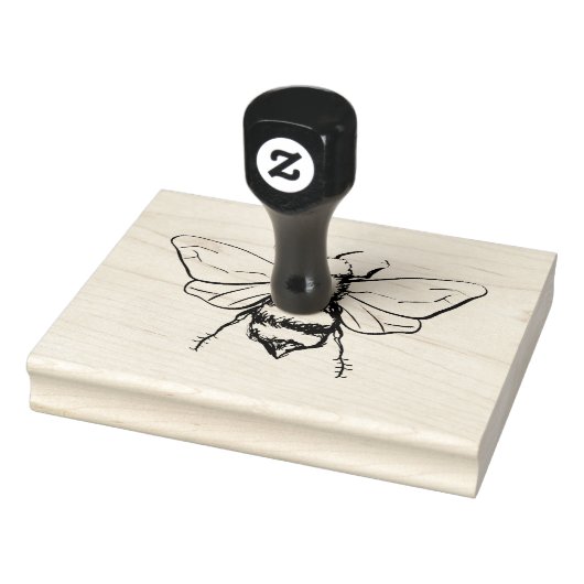 Honeybee Bumblebee Illustratie gepersonaliseerd Rubberstempel (Stempel)