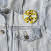 Honeybee Bumblebee Queen Bee  | Gepersonaliseerd Ronde Button 5,7 Cm (In situ)