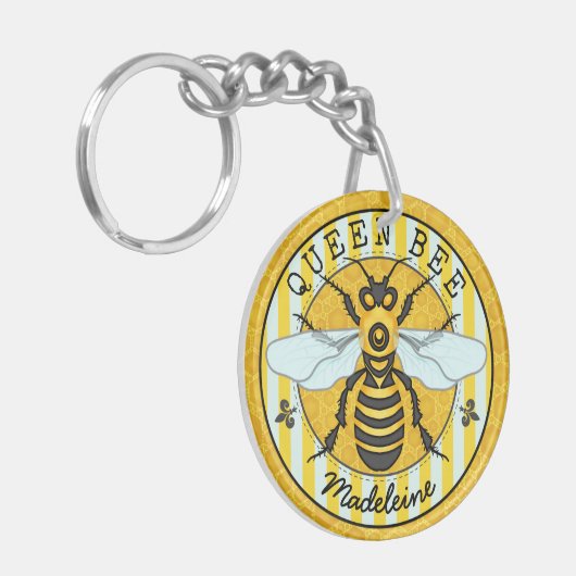 Honeybee Bumblebee Queen Bee | Gepersonaliseerd Sleutelhanger (Voorkant Links)