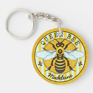 Honeybee Bumblebee Queen Bee    Gepersonaliseerd Sleutelhanger