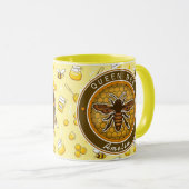 Honeybee Bumblebee Queen Bee pattern Pretty gifts Mok (Voorkant rechts)