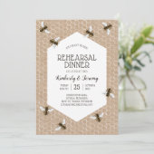  Honeybee Burlap repetitie diner Kaart (Staand voorkant)