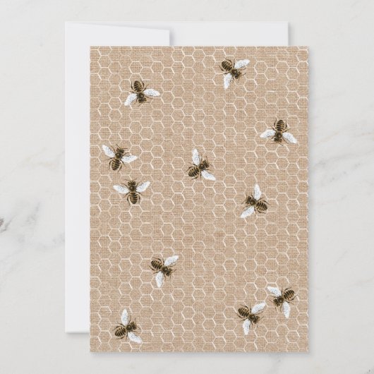 Honeybee Burlap repetitie diner Kaart (Achterkant)