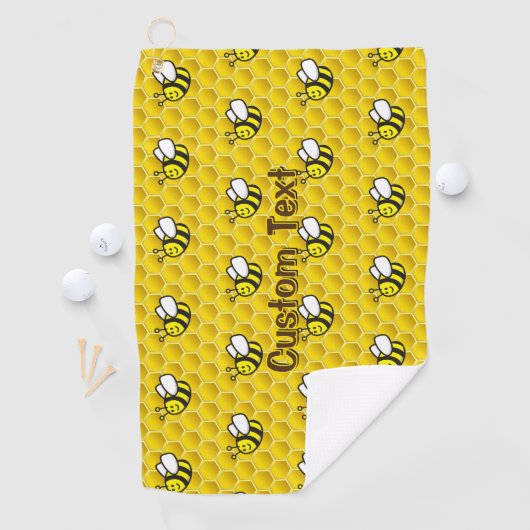 Honeybee Cartoon Pattern Golfhanddoek (Insitu)