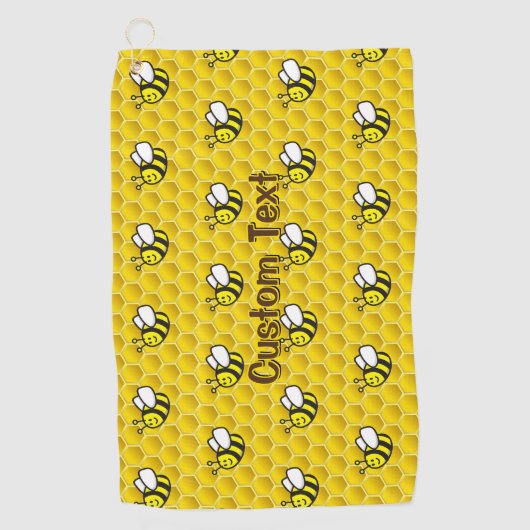 Honeybee Cartoon Pattern Golfhanddoek (Voorkant)
