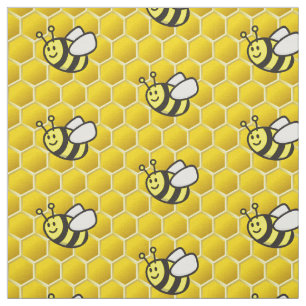 Honeybee Cartoon Pattern Stof