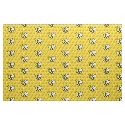 Honeybee Cartoon Pattern Stof (Fat Quarter)