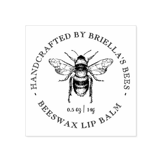  Honeybee Custom Honey Lip Balm Stamp Rubberstempel (Afrduk)