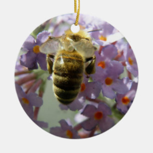Honeybee en Buddleia Flowers Ornament