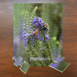 HoneyBee en Bumblebee Fotografische Bloemen Legpuzzel