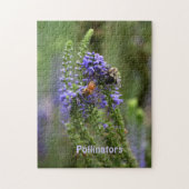 HoneyBee en Bumblebee Fotografische Bloemen Legpuzzel (Verticaal)