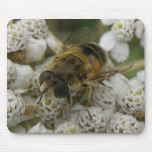 Honeybee en Flowers Mousepad Muismat (Voorkant)