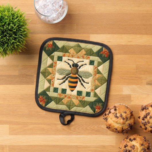 Honeybee Faux Quilt Pannenlap (Top down)