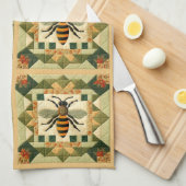 Honeybee Faux Quilt Theedoek (Quarter Fold)