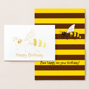 Honeybee Foil Birthday Card Folie Kaarten