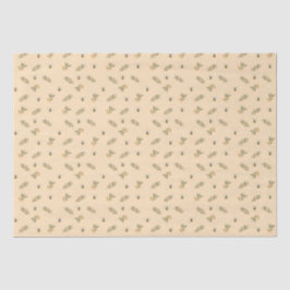 Honeybee Greenery Pastel Almond Tissue Paper Tissuepapier