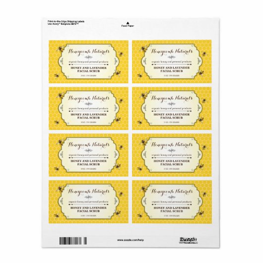 Honeybee Handmade Etiket (Full Sheet)