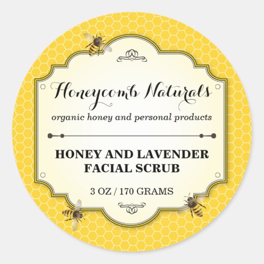 Honeybee Handmade Ronde Sticker (Voorkant)