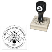 Honeybee Honey Bee Familienaam Retouradres Rubberstempel (Gestempeld)