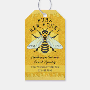 Honeybee Honey Jar Apiary Jar Labels   Honeycomb B Cadeaulabel