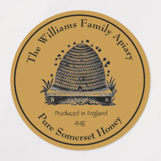 Honeybee Honey Jar Apiary Label | Engelse honing
