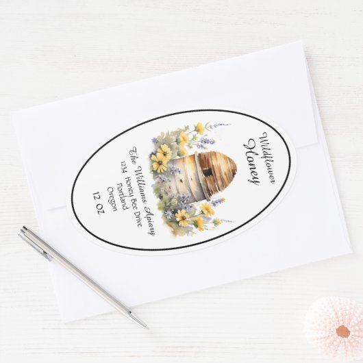 Honeybee Honey Jar Apiary Label | Wildbloemhoning (Envelop)