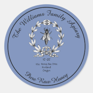 Honeybee Honey Jar Apiary Label Zuivere rauwe ho