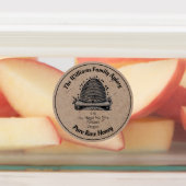 Honeybee Honey Jar Apiary Label | Zuivere rauwe ho (Aangebracht)