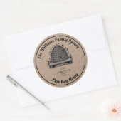 Honeybee Honey Jar Apiary Label | Zuivere rauwe ho (Envelop)