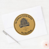 Honeybee Honey Jar Apiary Label | Zuivere rauwe ho (Envelop)