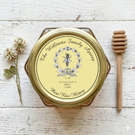 Honeybee Honey Jar Apiary Label | Zuivere rauwe ho