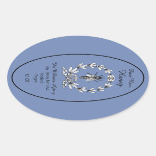 Honeybee Honey Jar Apiary Label   Zuivere rauwe ho