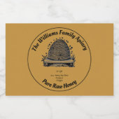 Honeybee Honey Jar Apiary Label | Zuivere rauwe ho Voedselcontainer Etiket (Enkel label)