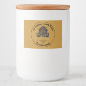 Honeybee Honey Jar Apiary Label | Zuivere rauwe ho Voedselcontainer Etiket (Voorkant)