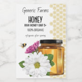 Honeybee Honey Jar Voedselcontainer Etiket (Enkel label)