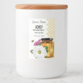 Honeybee Honey Jar Voedselcontainer Etiket (Voorkant)
